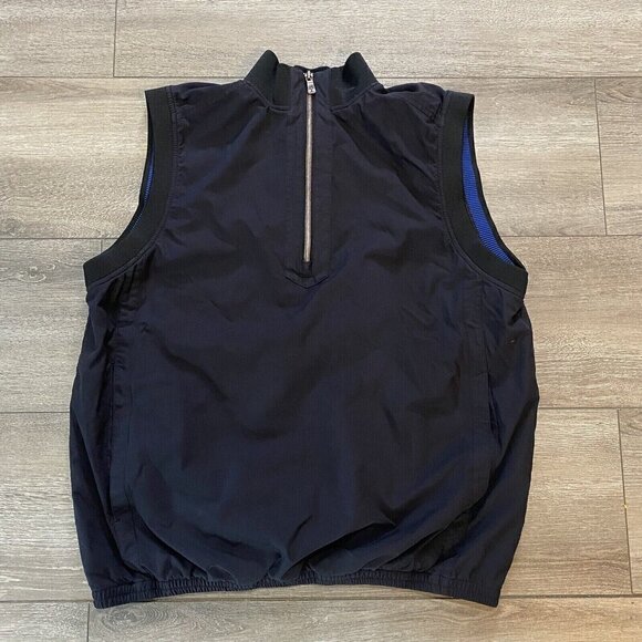 Tommy Bahama Vest Size Small Nylon Vest 1/4 Zip Pullover Mesh Lining Black - Picture 1 of 6